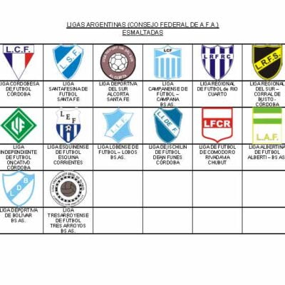 LIGAS ARGENTINAS (CONSEJO FEDERAL DE A.F.A.) ESMALTADAS