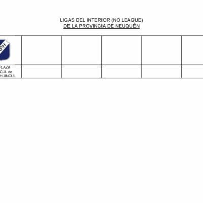 LIGAS DEL INTERIOR (NO LEAGUE) DE LA PROVINCIA DE NEUQUÉN
