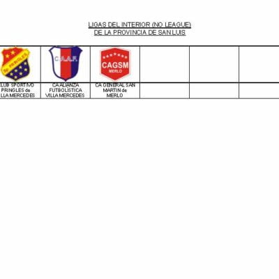 LIGAS DEL INTERIOR (NO LEAGUE) DE LA PROVINCIA DE SAN LUIS